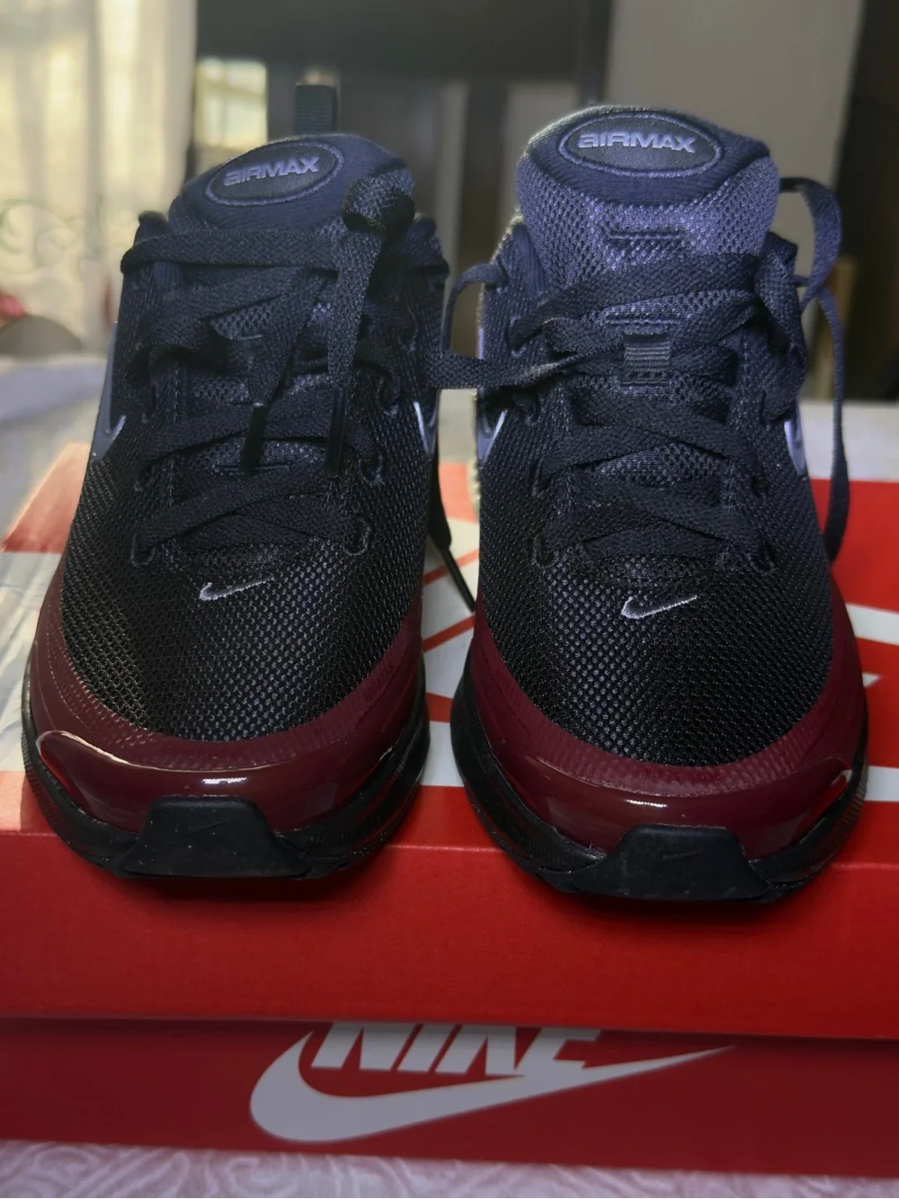 Nike Air Max Excee Kids Black Burgundy Sneakers Size 6Y